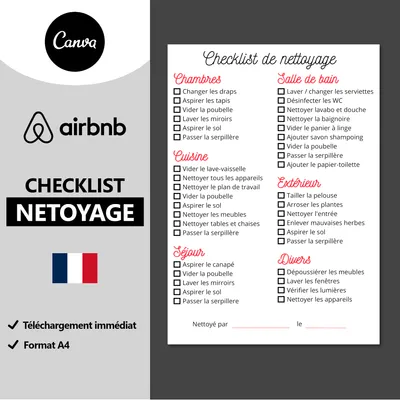 checklist nettoyage