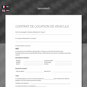 Contrat location véhicule