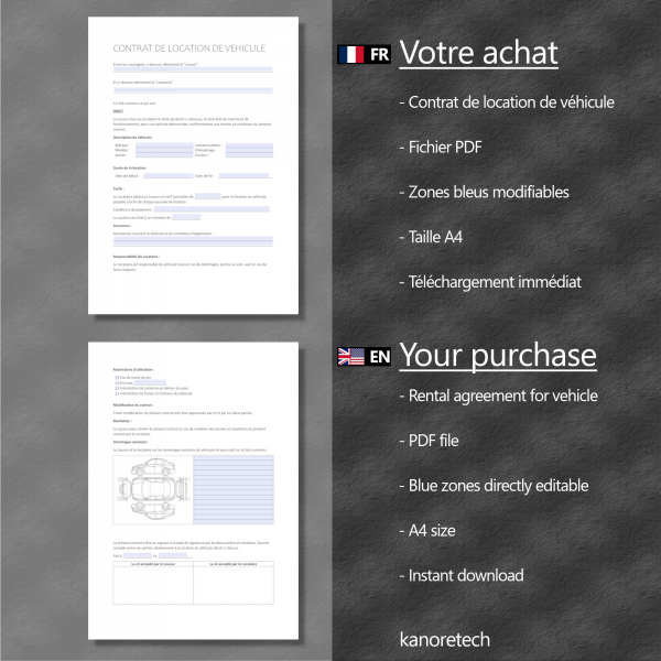 contrat location vehicule