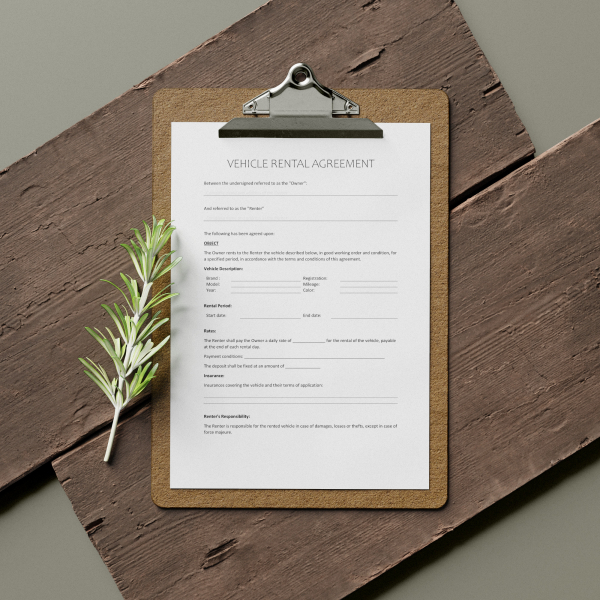 contrat location vehicule
